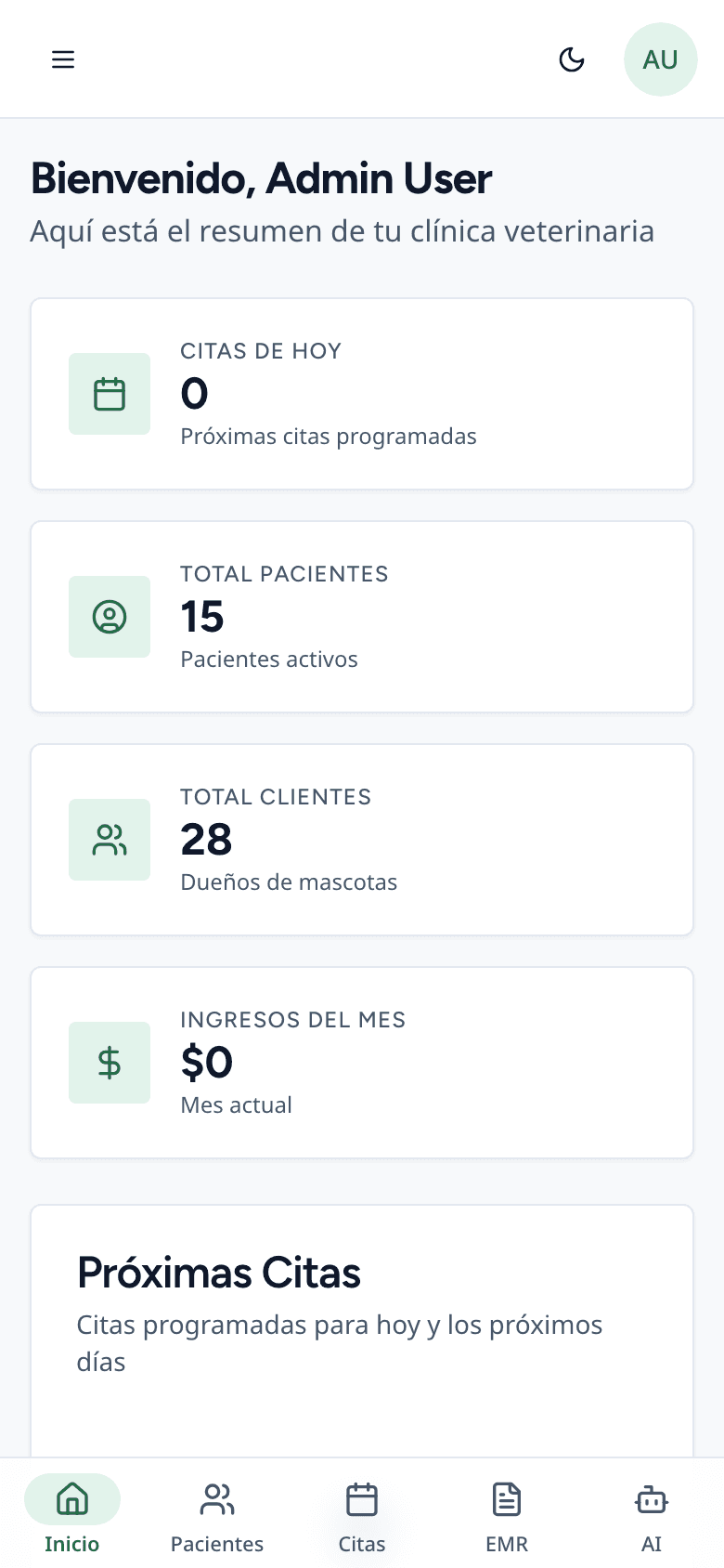 SmartVet en un teléfono móvil durante una visita de campo